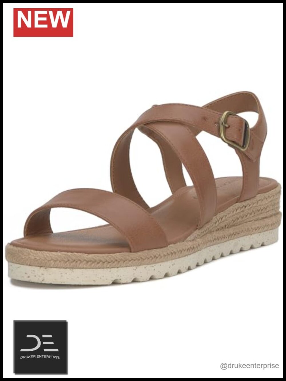 Wedge Sandals Multi Strap Jute Wrap Outsole Open Toe Ankle Strap